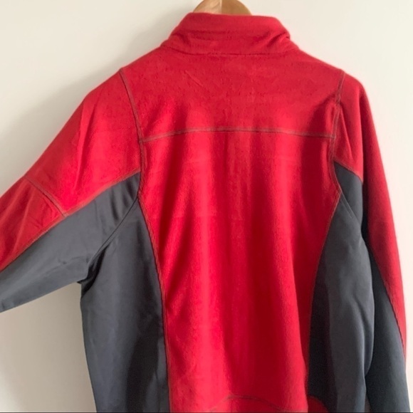 NWT Textured Fleece Jacket Classic Gray Red Pullover Corduroy - Picture 9 of 13
